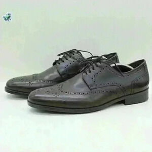Saks Fifth Avenue Mens Brown Leather Oxford Wingtip Brogue Dress Shoe Sz US 11.5